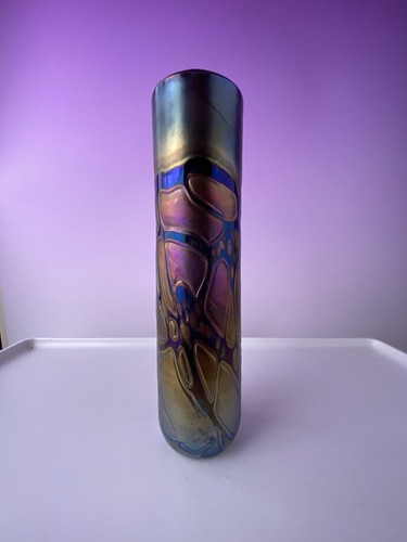 Vase irisé dlg loetz verre - irisé,