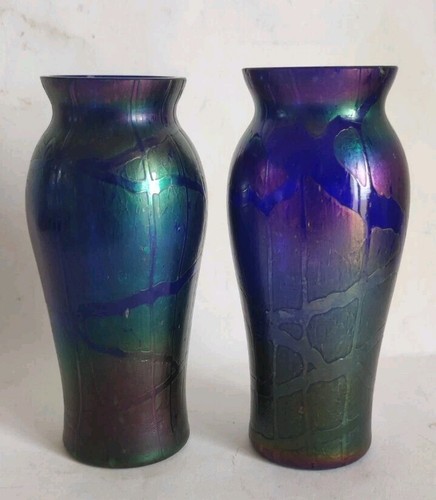 Vases irisé bleu violet - bleu,