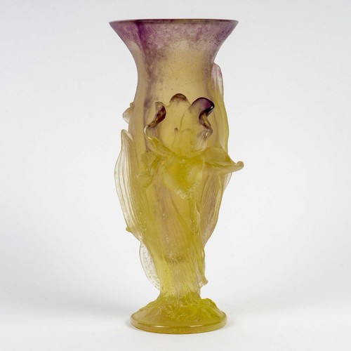 Vase iris pâte verre - iris, jaune